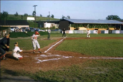 Game at the Chester Little League Field, in lot west of Conklin’s Chester Lumber Yard. May, 1958 chs-009281